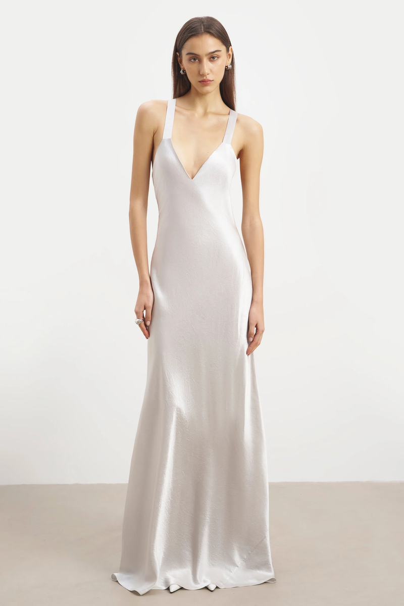 Satin Structured Bodice Gown
