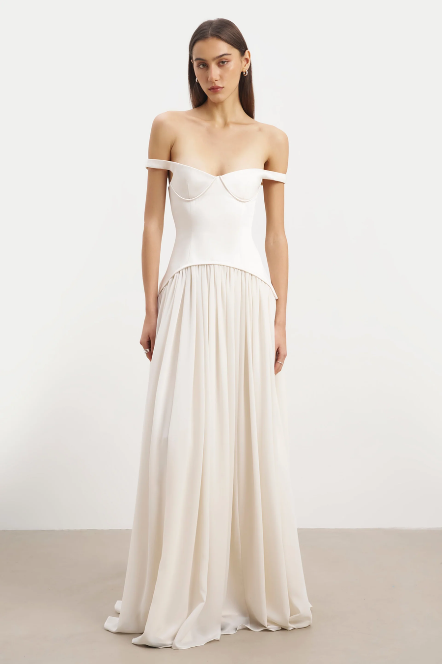 Satin Column Corset Maxi Dress - hover